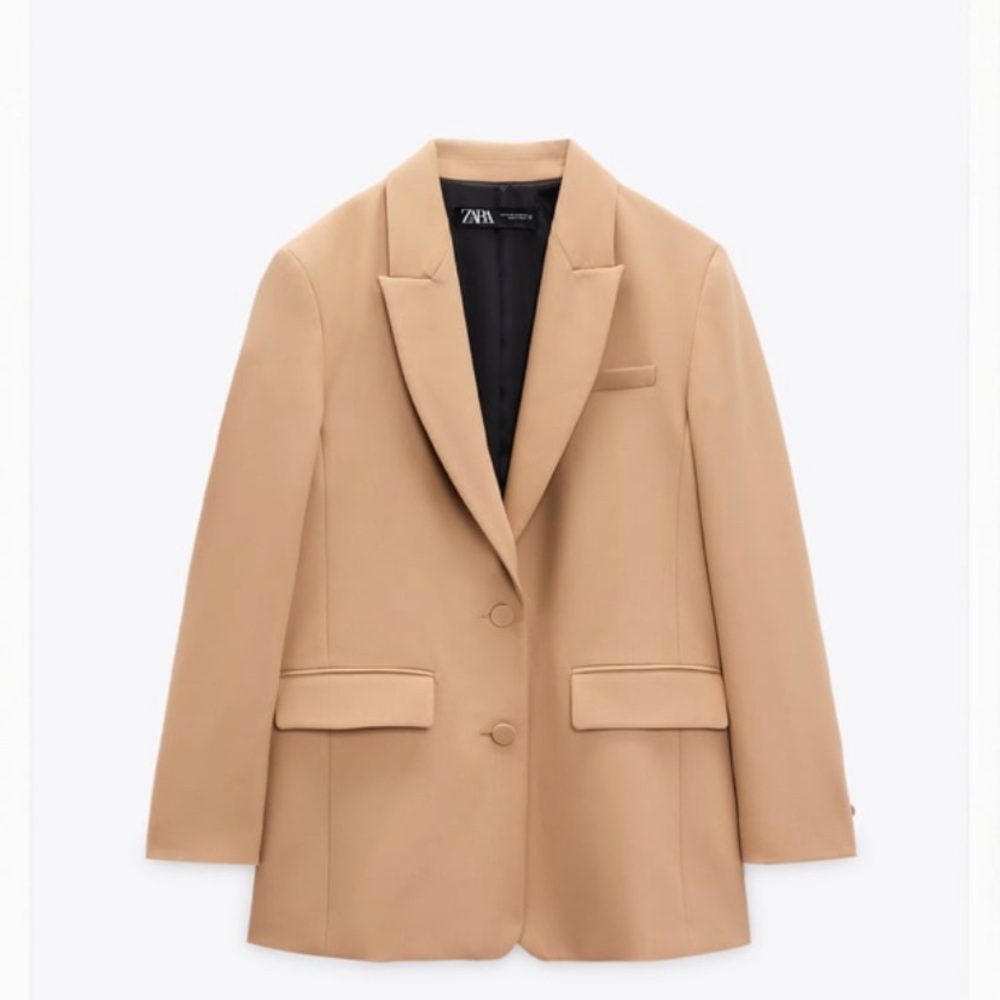 ZARA TAUPE BROWN CAMEL OVERSIZED BLAZER - OVERSIZED XL - NEW WITHOUT TAGS!